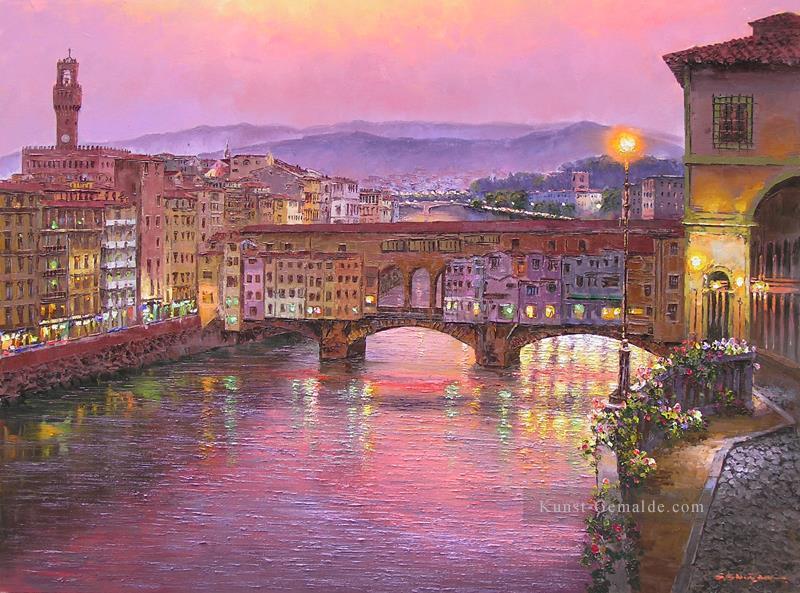 Ponte Vecchio Europäische Stadten Ölgemälde